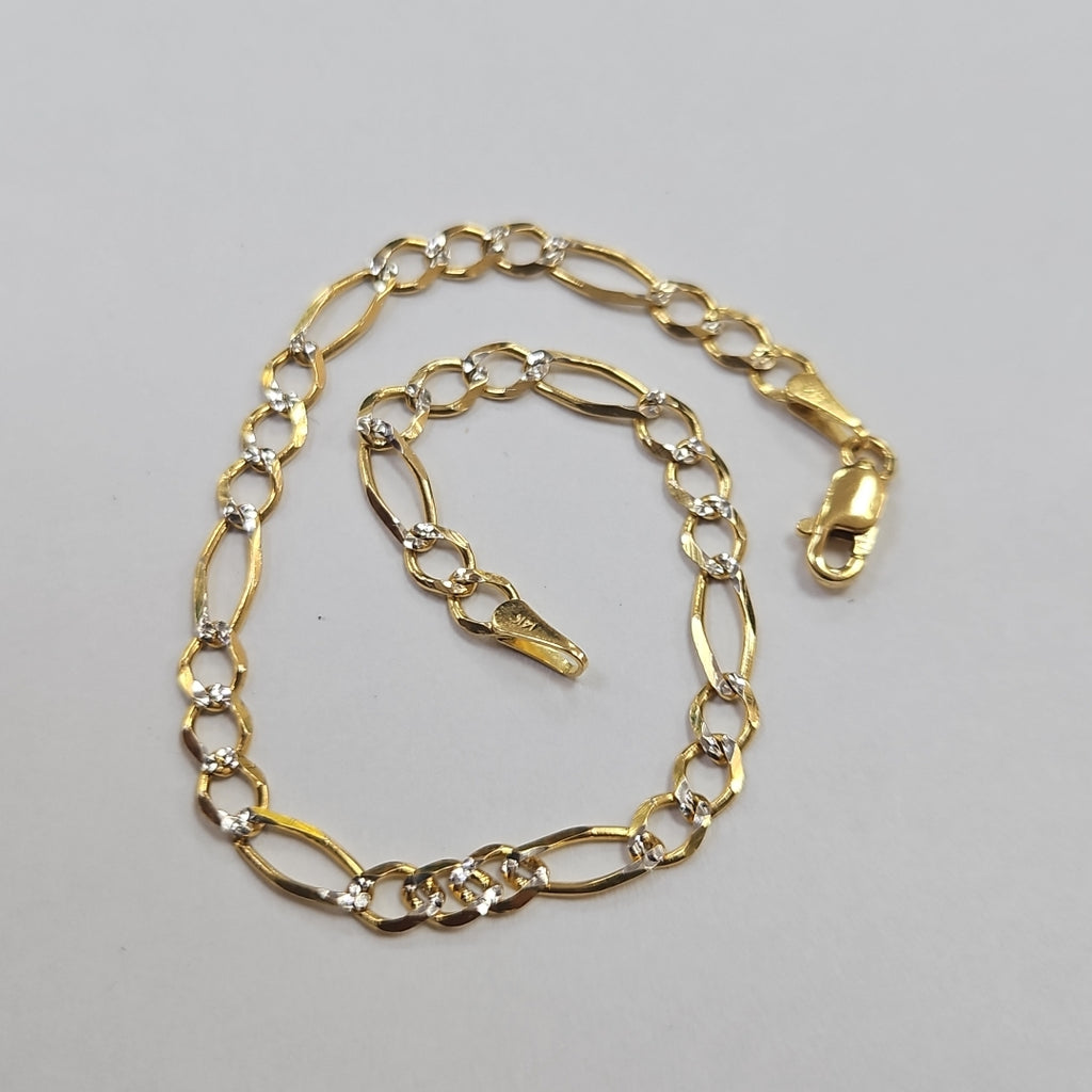 PULSERA 3X1 DIAMANTADA 14K 18 CM 2.7 GR (NUEVO)