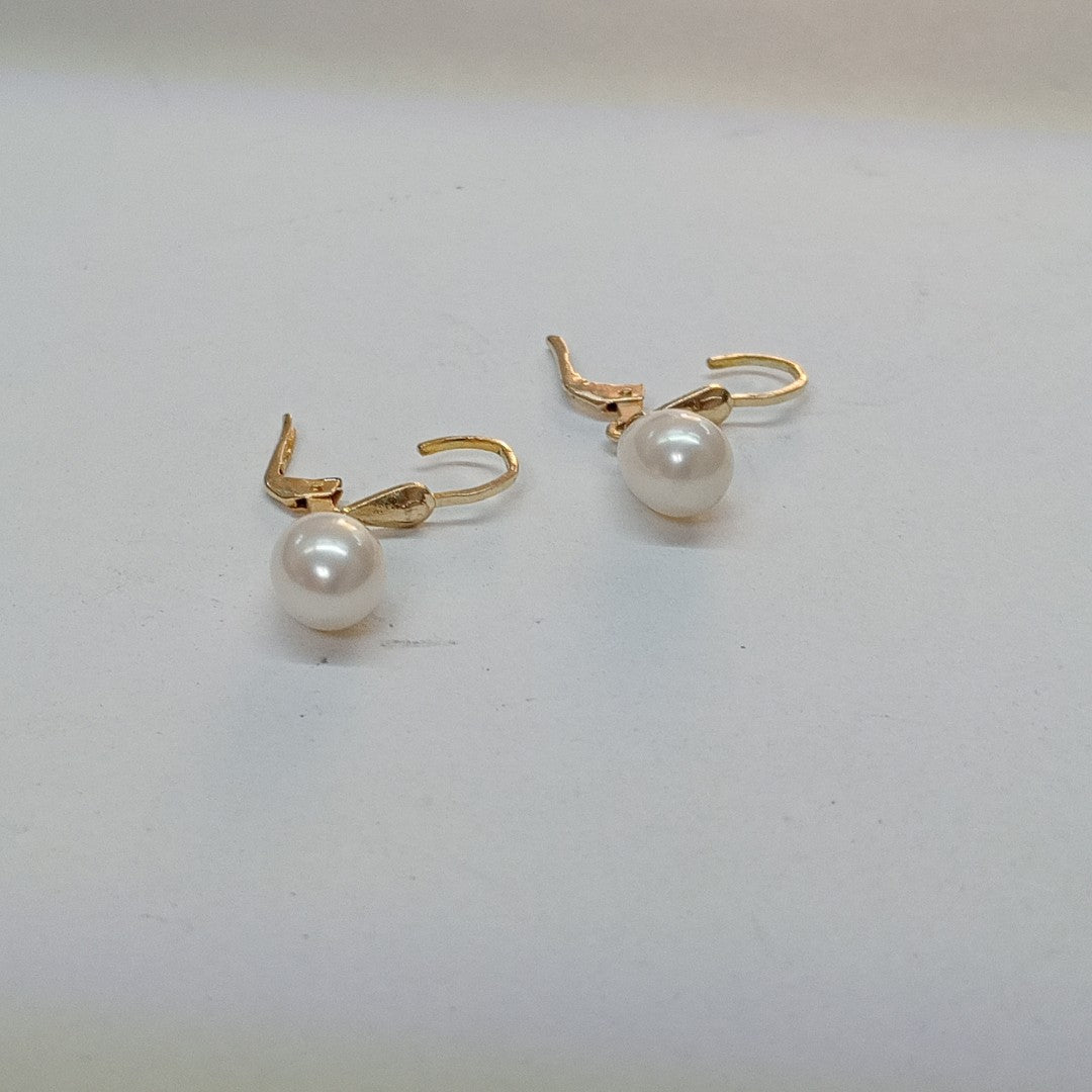 ARETES C PERLAS SINTETICAS 10K 2.4 GR (NUEVO)