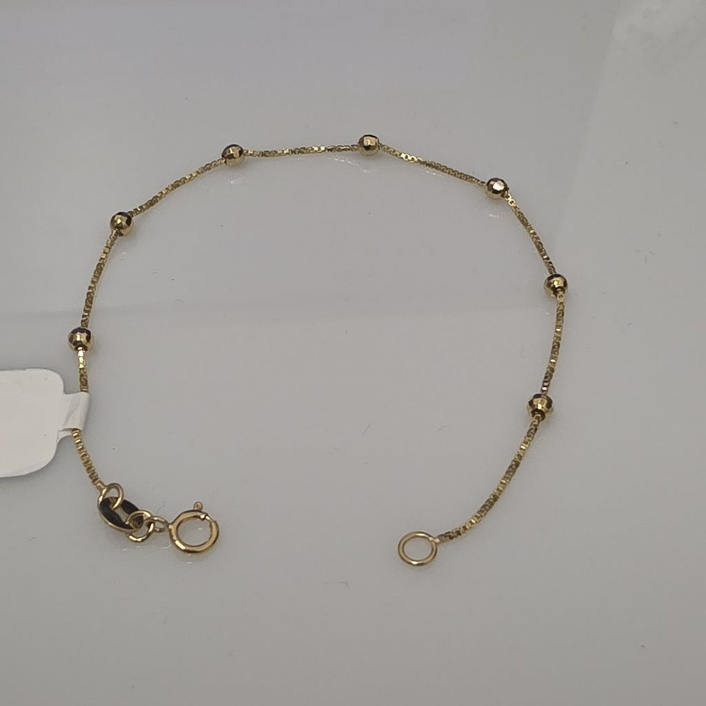 PULSERA ESPECIAL CON BOLITAS 14K 18 CM 1.4 GR (NUEVO)