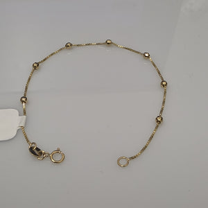 PULSERA ESPECIAL CON BOLITAS 14K 18 CM 1.4 GR (NUEVO)