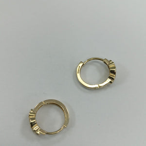 ARETES ARRACADAS CON CIRCONIAS Y PDRAS COL 14K 3.2 GR (NUEVO)