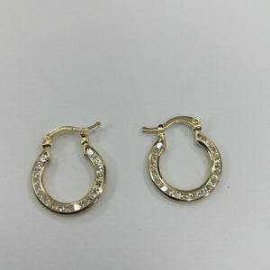 ARETES ARRACADAS CON CIRCONIAS 14K 2.4 GR (NUEVO)