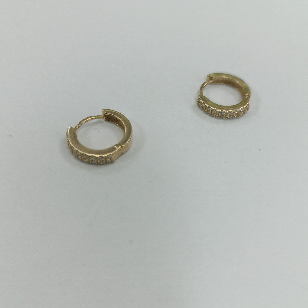 ARETES HUGGIES C CIRCONIAS 14K 1.8 GR (NUEVO)