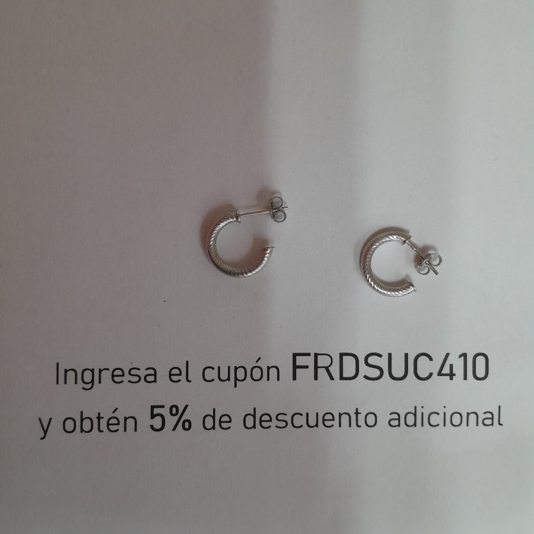 BROQUELES PAR ORO BLANCO 14 K 2,70 GRMS (SEMINUEVO)