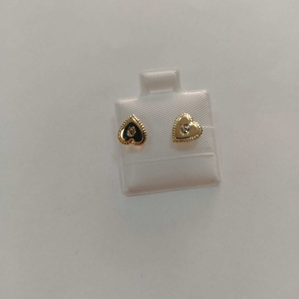 BROQUELES BROQUEL FIG CORAZON C CIRCONIA 14K 0.2614 GR (NUEVO)
