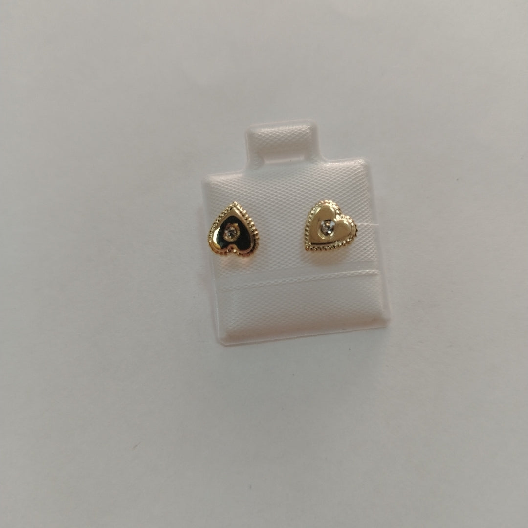 BROQUELES BROQUEL FIG CORAZON C CIRCONIA 14K 0.2614 GR (NUEVO)