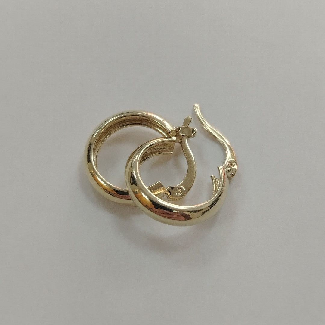 ARETES TEJIDO ARRACADAS LISAS 14K 2.1 GR (NUEVO)
