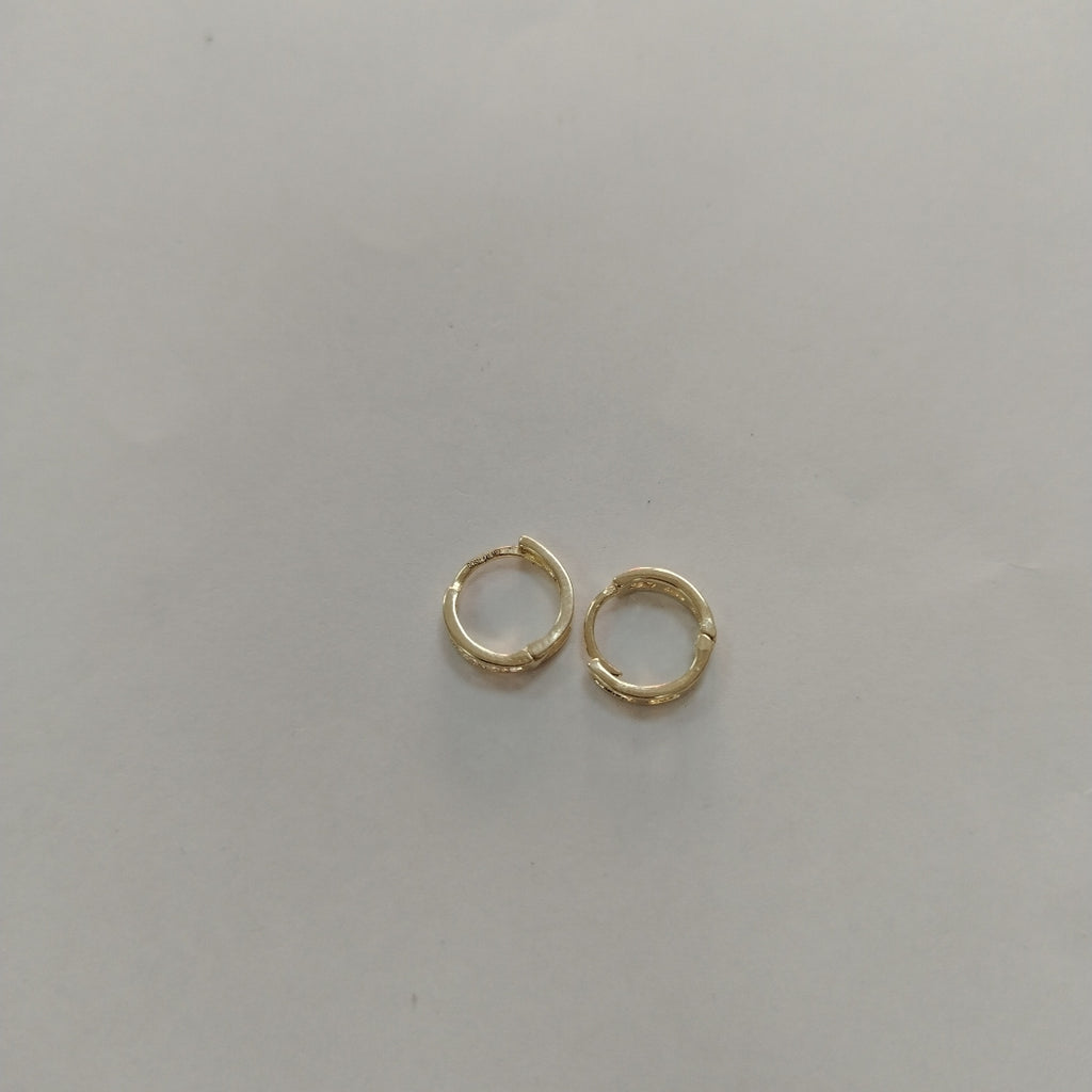 ARETES HUGGIES C CIRCONIA 14K 1.2 GR (NUEVO)