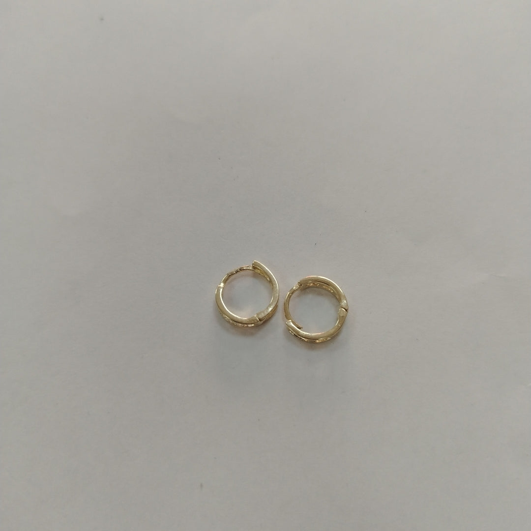 ARETES HUGGIES C CIRCONIA 14K 1.2 GR (NUEVO)