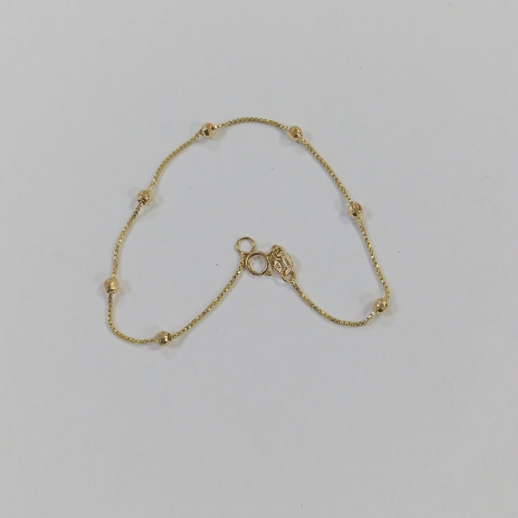 PULSERA ESPECIAL CON BOLITAS 14K 18 CM 1.4 GR (NUEVO)