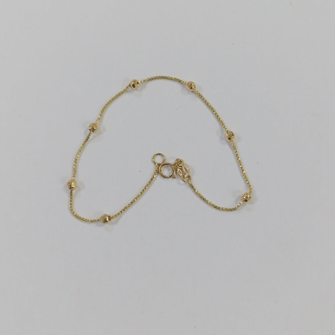 PULSERA ESPECIAL CON BOLITAS 14K 18 CM 1.4 GR (NUEVO)