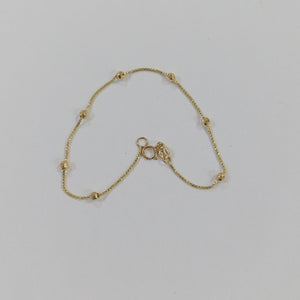 PULSERA ESPECIAL CON BOLITAS 14K 18 CM 1.4 GR (NUEVO)