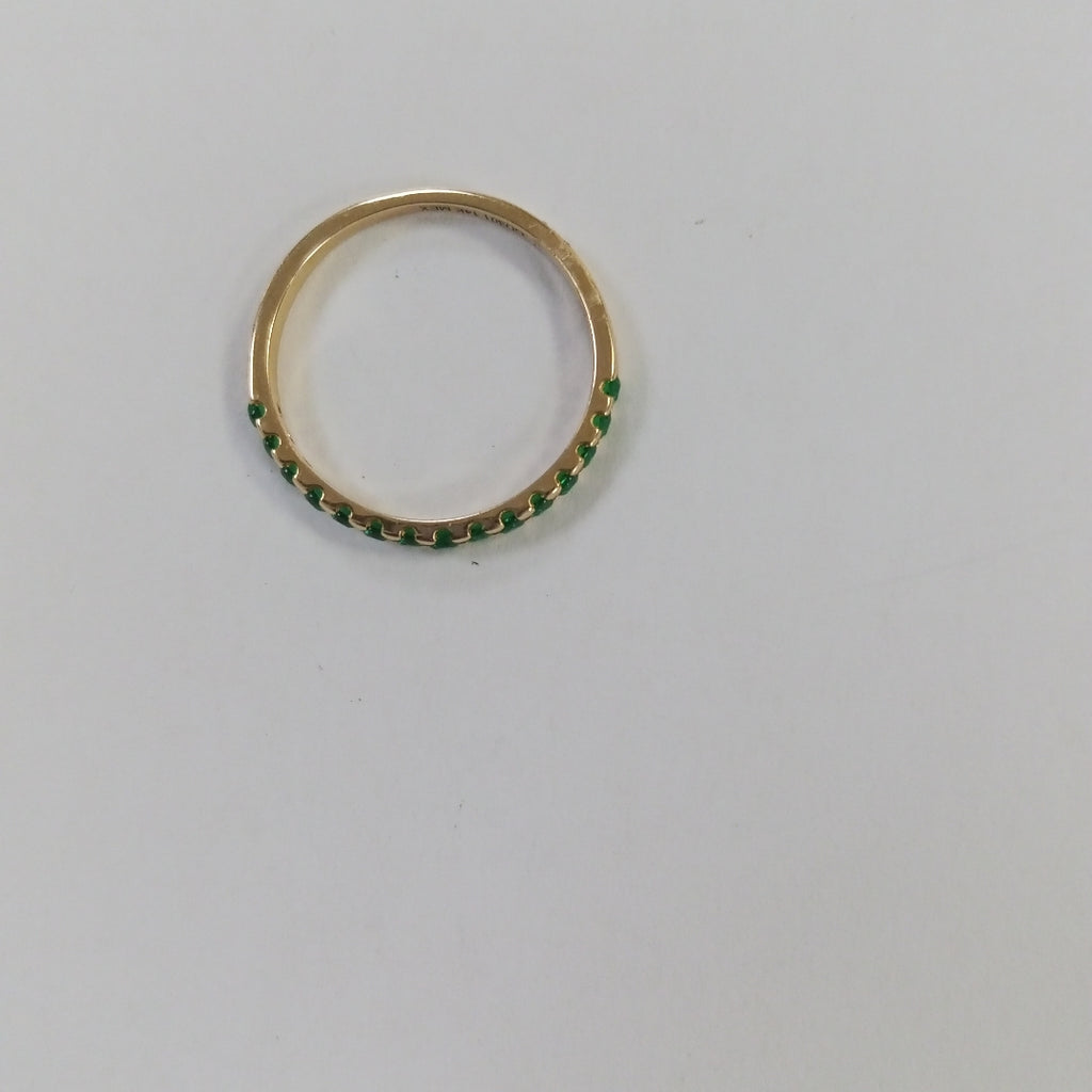 ANILLO ANILLITO MEDIA CHURUMBELA C PDRAS COLOR VERDE 14K 7 TALLA 1.5 GR (NUEVO)