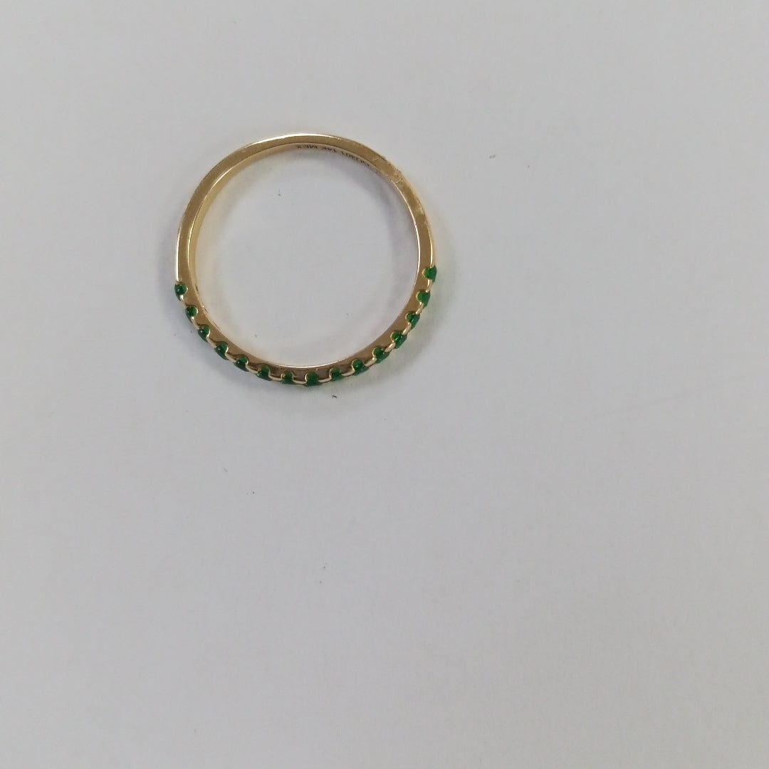 ANILLO ANILLITO MEDIA CHURUMBELA C PDRAS COLOR VERDE 14K 7 TALLA 1.5 GR (NUEVO)