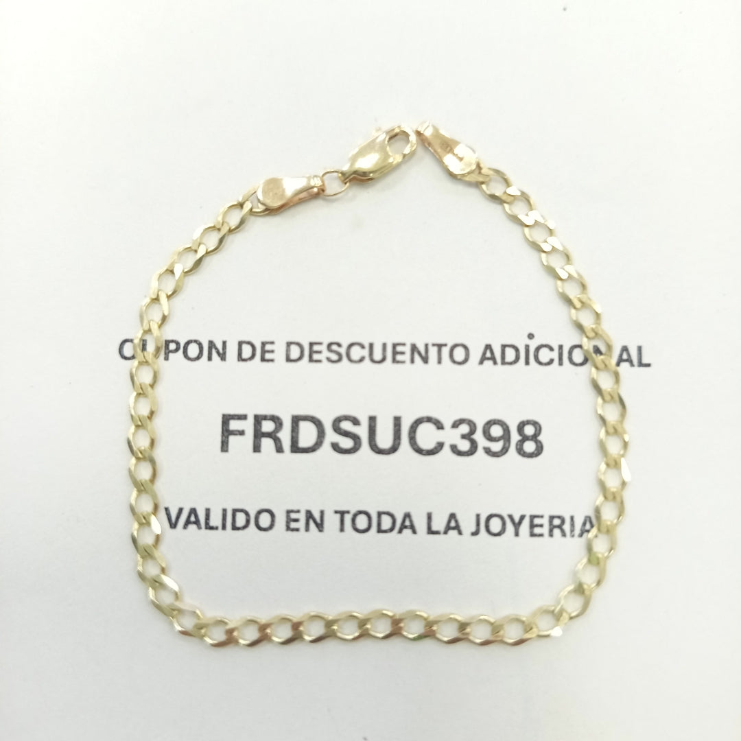 PULSERA TEJIDO BARBADA 14K 18 CM 3.4 GR (NUEVO)