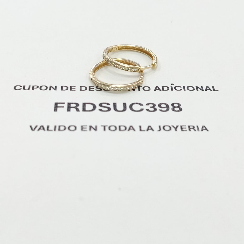 ARETES ARRACADAS C CIRCONIAS 14K 1.9 GR (NUEVO)