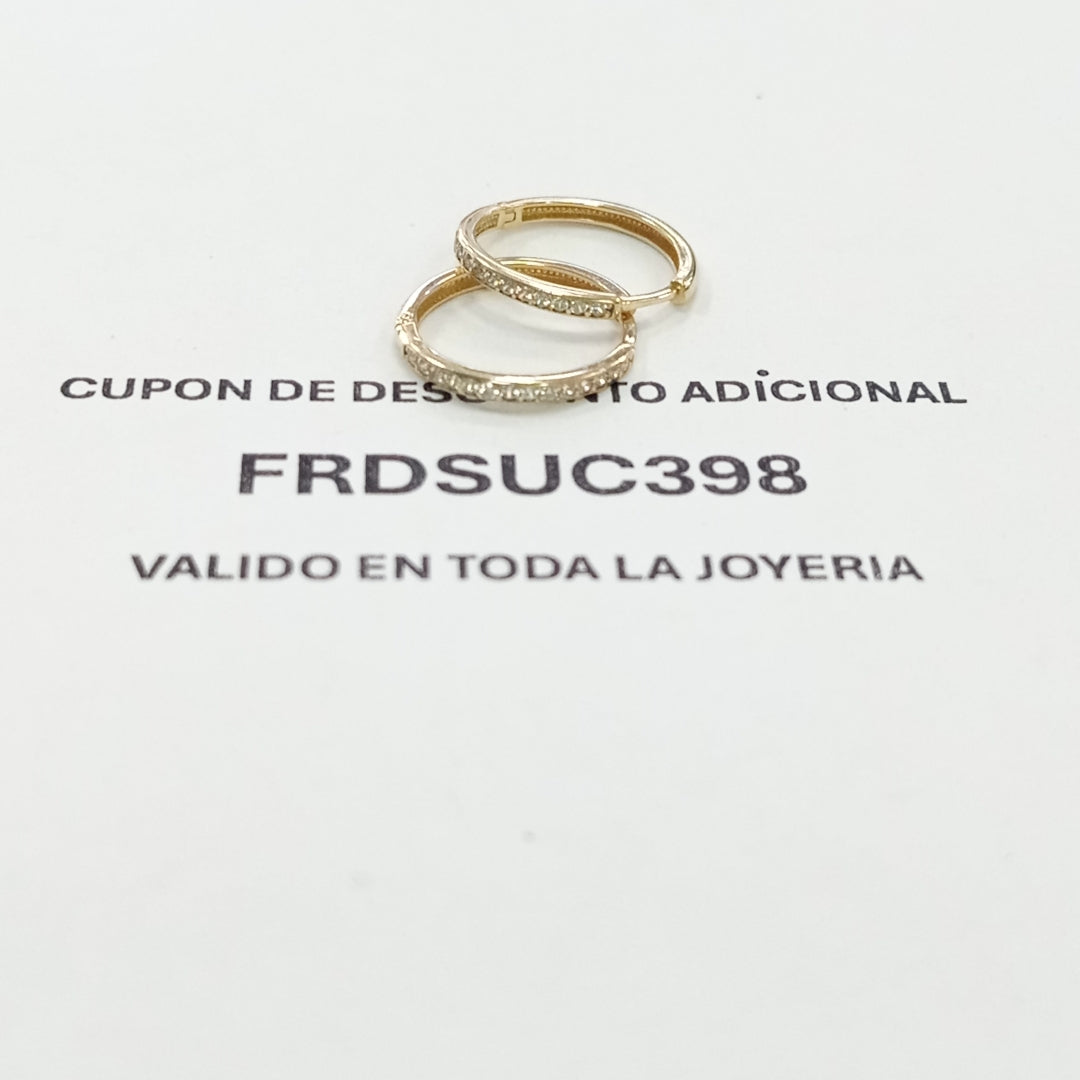ARETES ARRACADAS C CIRCONIAS 14K 1.9 GR (NUEVO)
