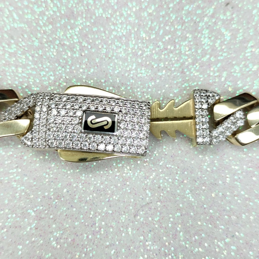 PULSERA CABALLERO MONACO ORO 10K 13.3 (NUEVO)