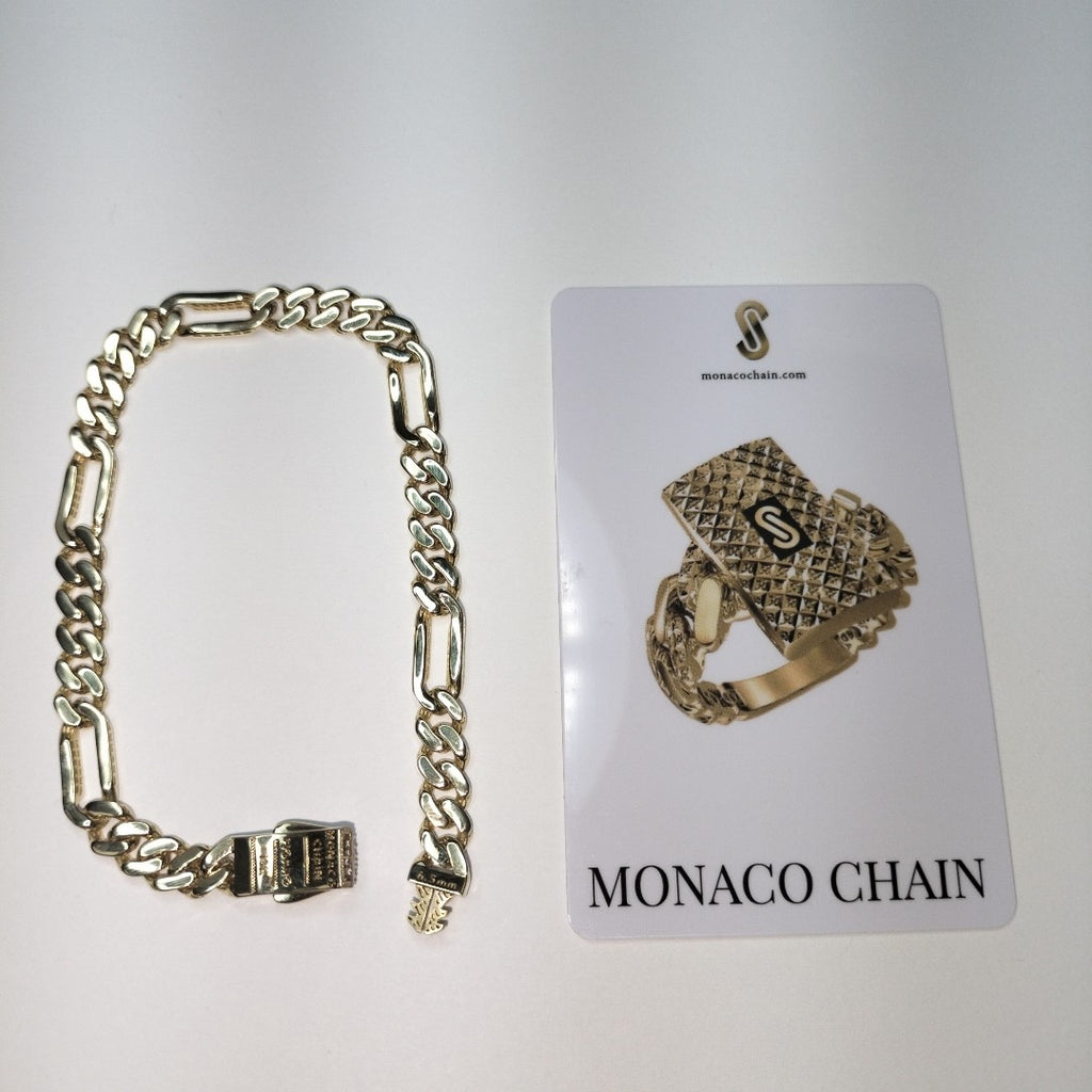PULSERA CABALLERO MONACO ORO 10K 7.2 (NUEVO)