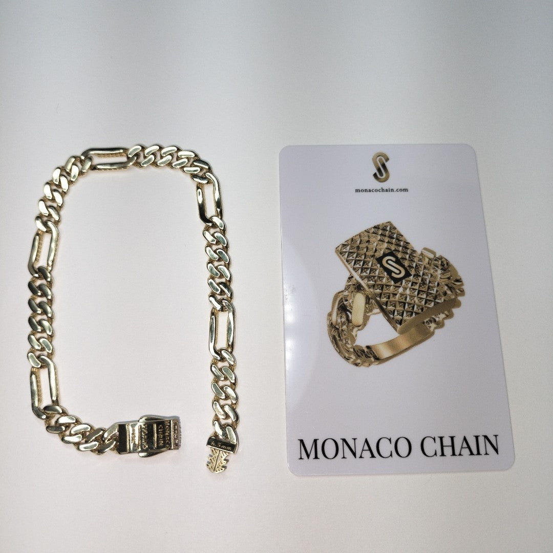 PULSERA CABALLERO MONACO ORO 10K 7.2 (NUEVO)