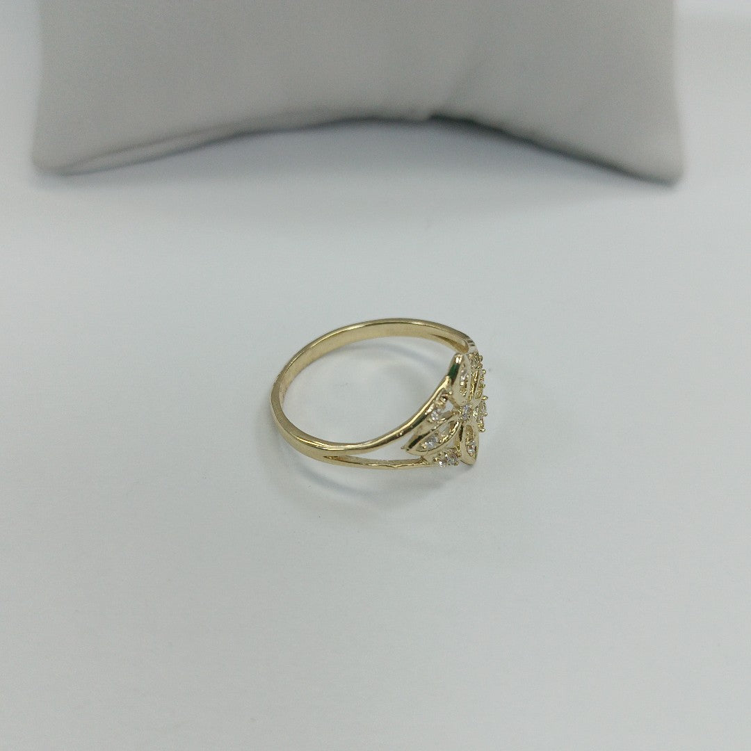 ANILLOS ANILLITO FIG NUDO DE BRUJA CON CIRCONIAS 10K TALLA 7 1.6 GR (NUEVO)