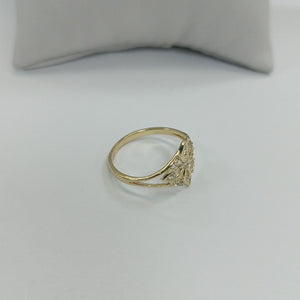 ANILLOS ANILLITO FIG NUDO DE BRUJA CON CIRCONIAS 10K TALLA 7 1.6 GR (NUEVO)