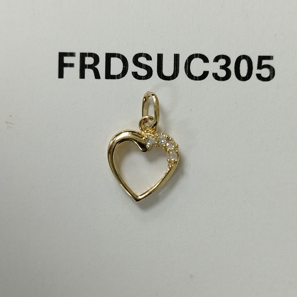 DIJE CORAZON CON CIRCONIAS 14K 1.4 GR (NUEVO)