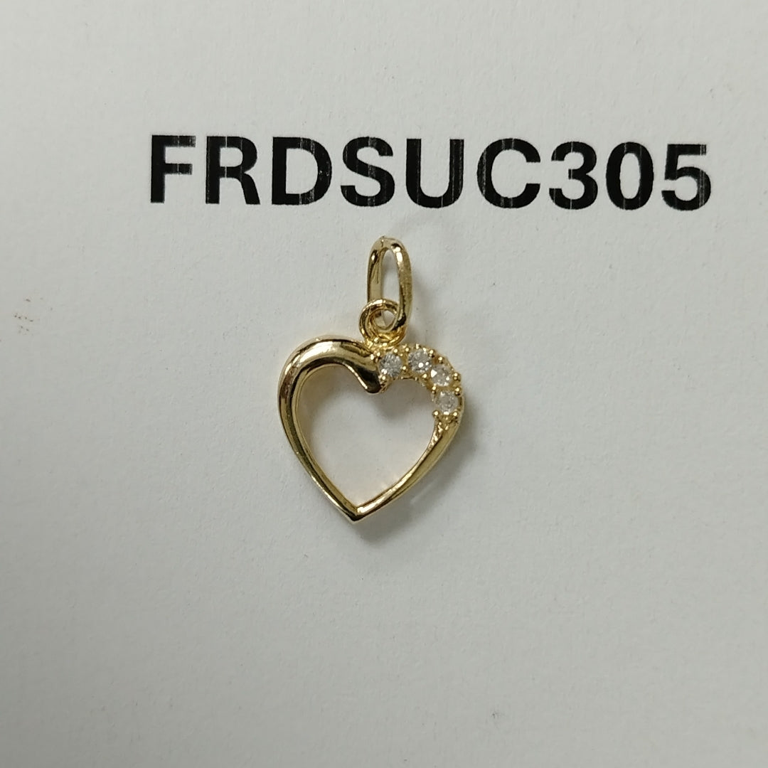DIJE CORAZON CON CIRCONIAS 14K 1.4 GR (NUEVO)