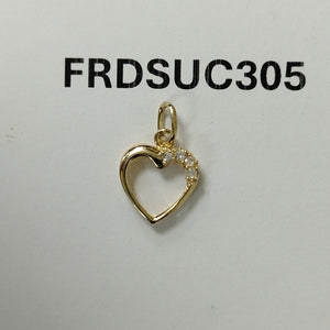 DIJE CORAZON CON CIRCONIAS 14K 1.4 GR (NUEVO)