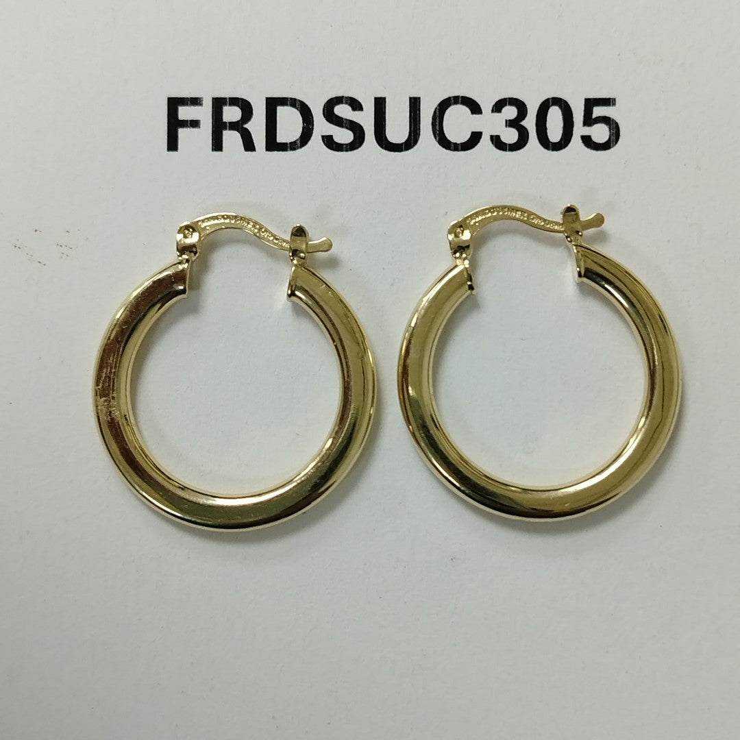 ARETES TEJIDO ARRACADA LISA 14K 2.1 GR (NUEVO)