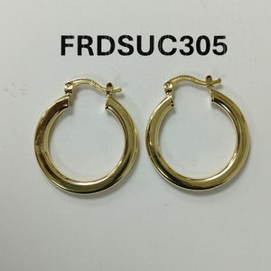 ARETES TEJIDO ARRACADA LISA 14K 2.1 GR (NUEVO)
