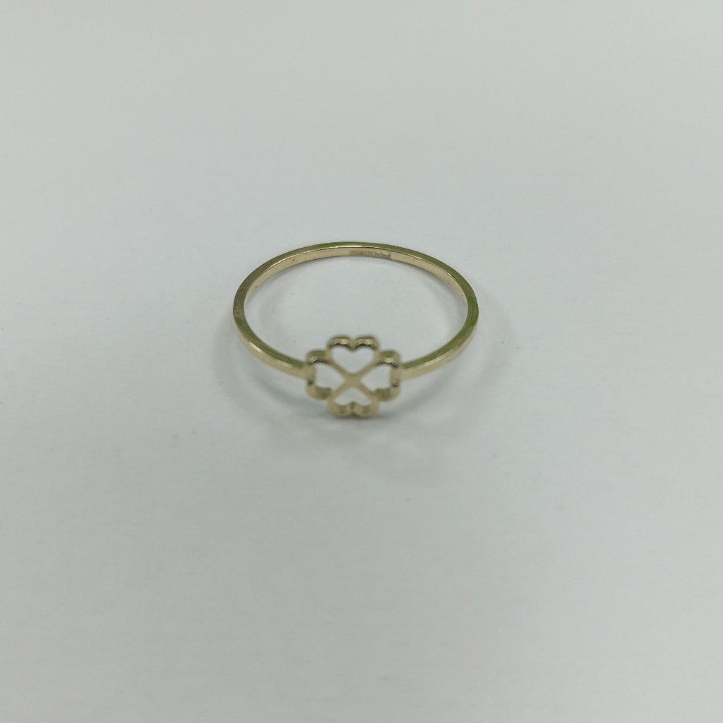 ANILLOS ANILLITO FIG TREBOL 4 HOJAS 10K TALLA 8 0.7 GR (NUEVO)