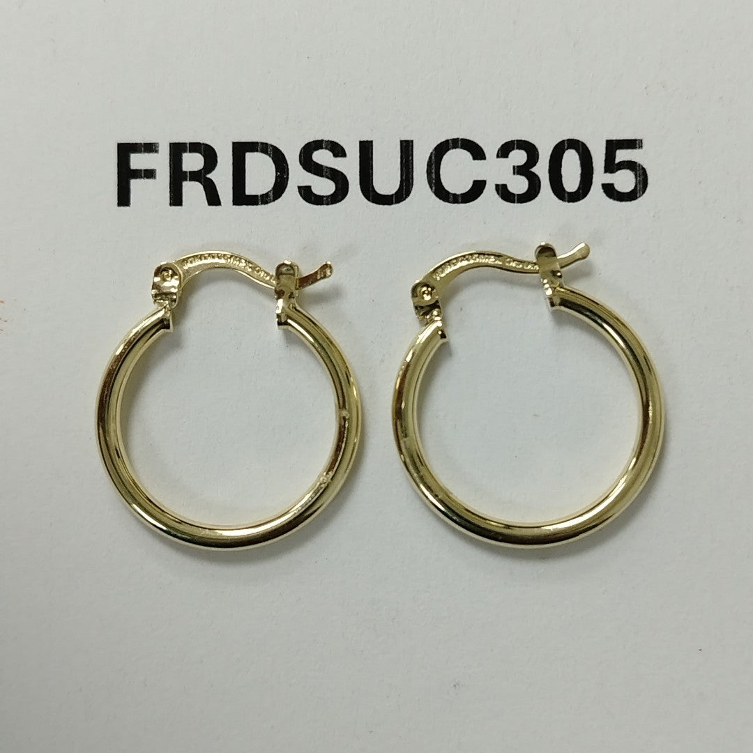 ARETES TEJIDO ARRACADAS LISAS 14K 1.2 GR (NUEVO)