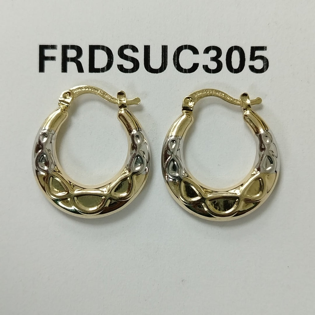 ARETES ARRACADAS COMBINADAS CON INFINITO 14K 2.2 GR (NUEVO)