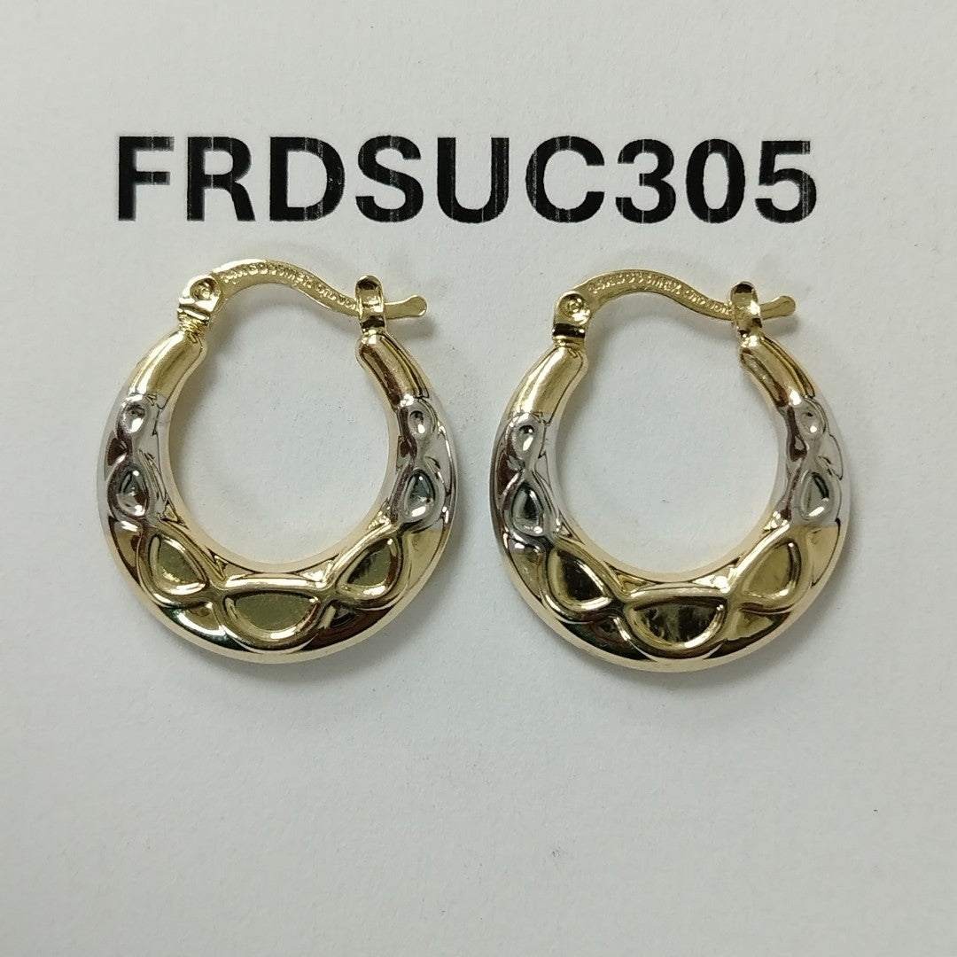 ARETES ARRACADAS COMBINADAS CON INFINITO 14K 2.2 GR (NUEVO)