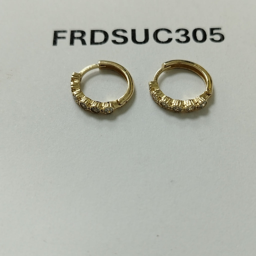 ARETES HUGGIES C CIRCONIAS 14K 2 GR (NUEVO)