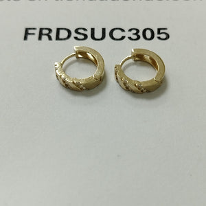 ARETES HUGGIES CON CIRCONIAS 14K 2.3 GR (NUEVO)