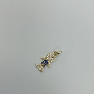 DIJE NIÑO CON CIRCONIAS Y PIEDRAS DE COLOR 10K 0.8 GR (NUEVO)