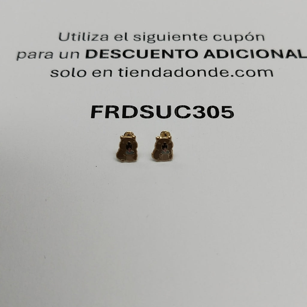 BROQUELES BROQUEL FIG CAPIBARA 14K 0.2657 GR (NUEVO)