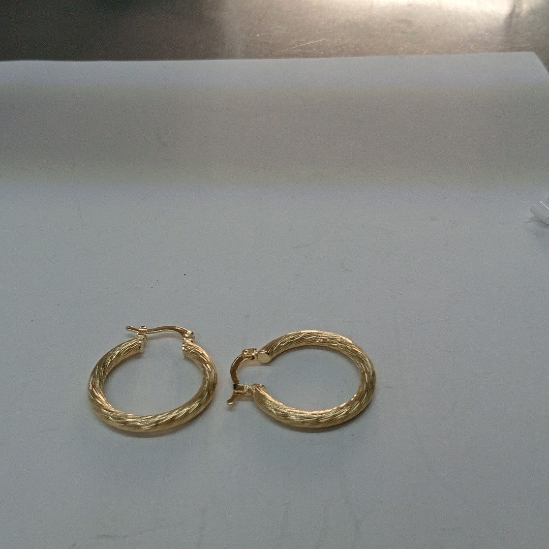 ARETES TEJIDO ARRACADAS ASTRIADAS 14K 2.9 GR (NUEVO)