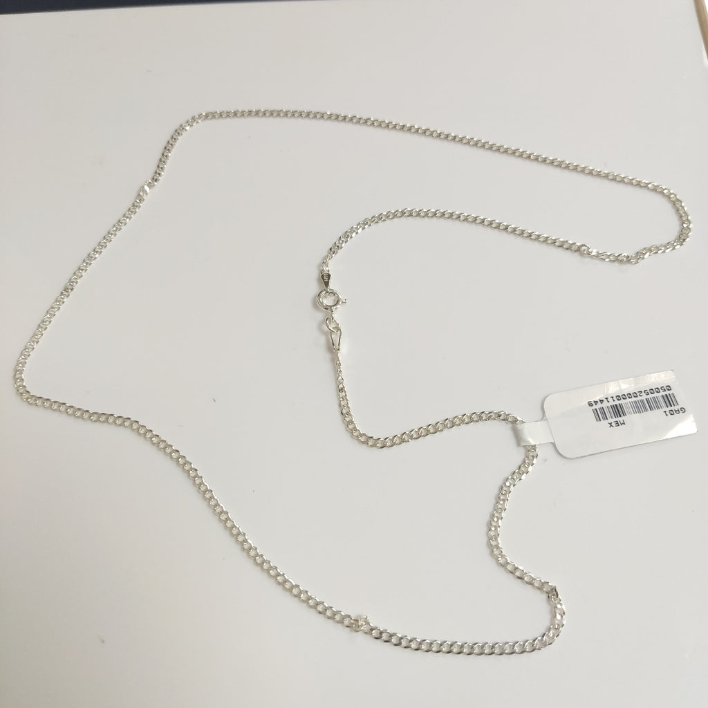 CADENA TEJIDO BARBADO PLATA .925 60 CM 5.5 GR (NUEVO)
