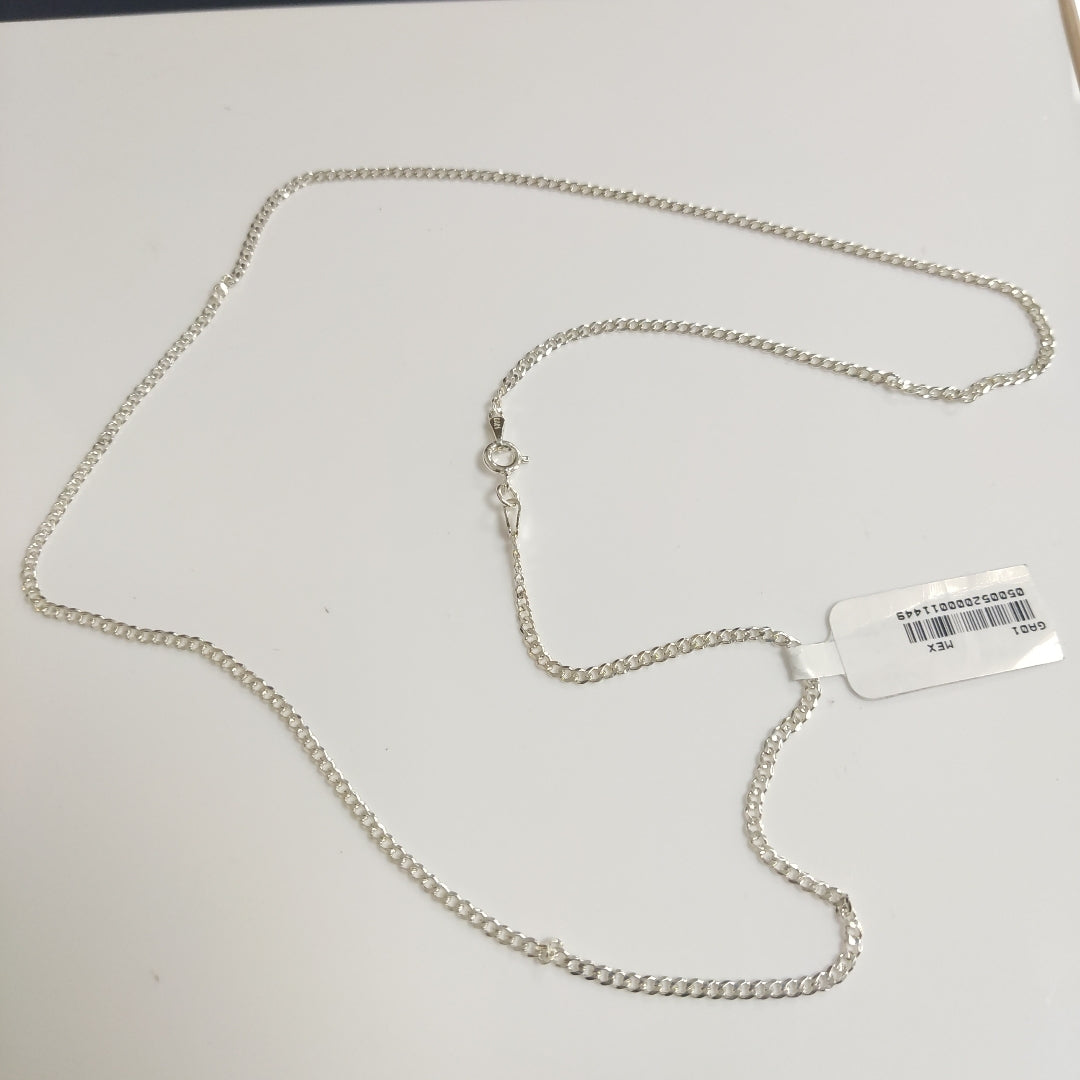 CADENA TEJIDO BARBADO PLATA .925 60 CM 5.5 GR (NUEVO)