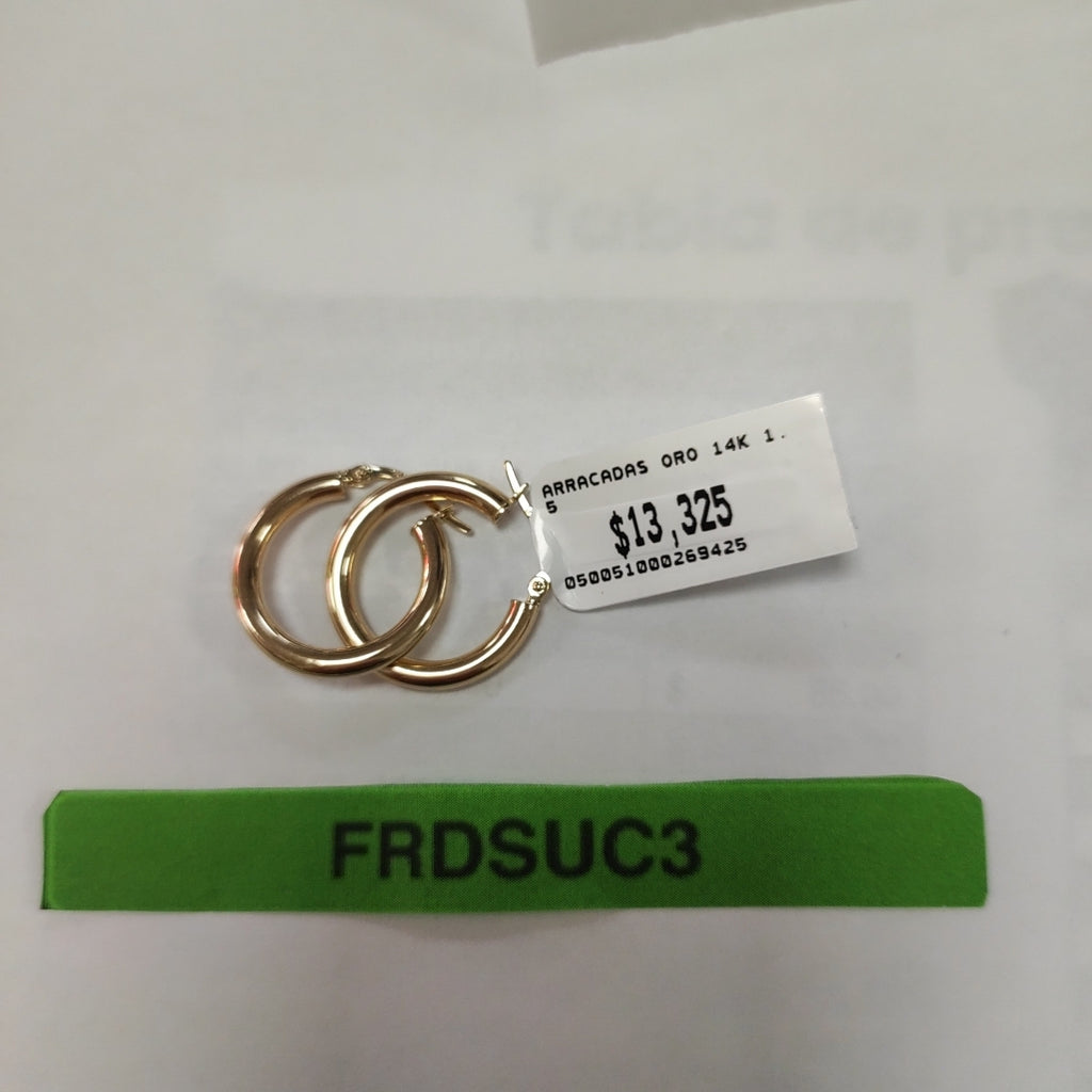 ARRACADAS ORO 14K 1.5 (NUEVO)