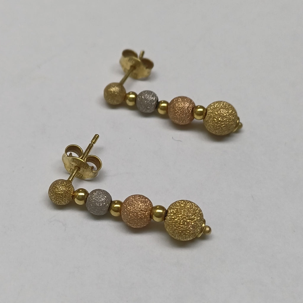 ARETES PAR ORO, ORO COMBINADO 14 K 1.7 GRMS (SEMINUEVO)