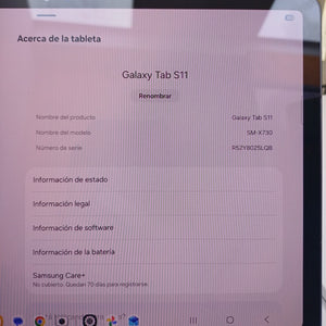 TABLETA SAMSUNG GALAXY TAB S11 SM-X730 (2025) 256 GB 12 GB RAM (SEMINUEVO)
