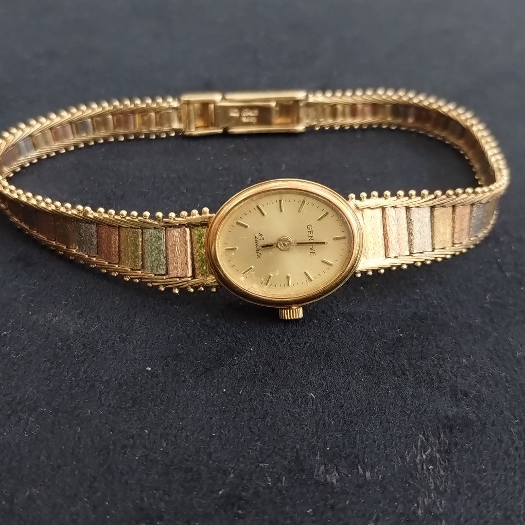 RELOJ CAJA Y PULSO ORO ORO, ORO COMBINADO 14 K 18.7 GRMS (SEMINUEVO)