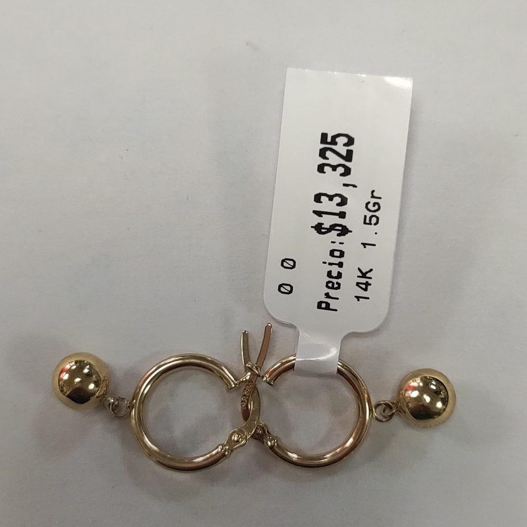 ARRACADAS ORO 14K 1.5 (NUEVO)