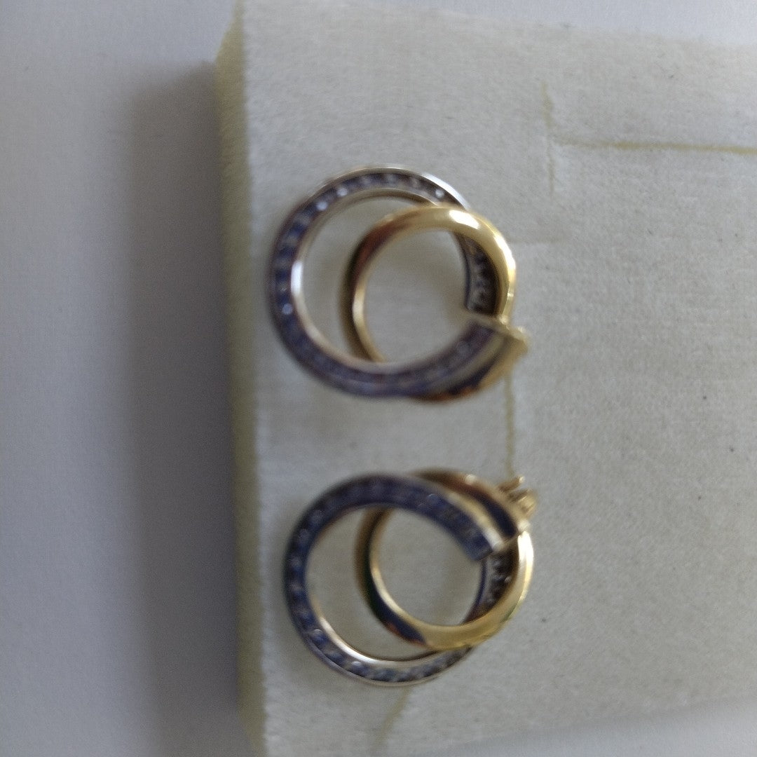 ARRACADAS PAR ORO, ORO COMBINADO 14 K 2.9 GRMS (SEMINUEVO)