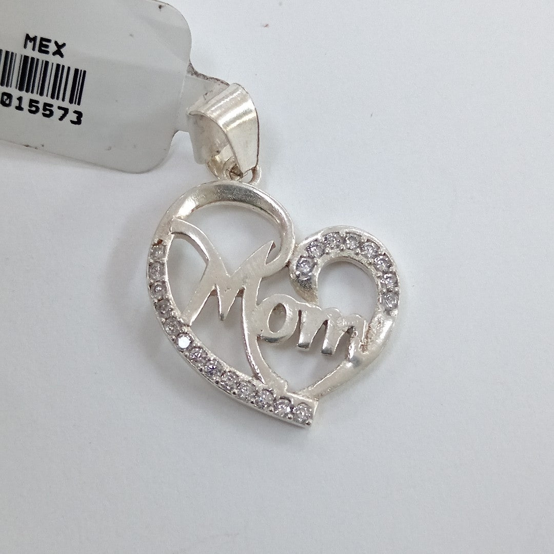 DIJE CORAZON C/CIRCONIAS PLATA .925 3.1 GR (NUEVO)