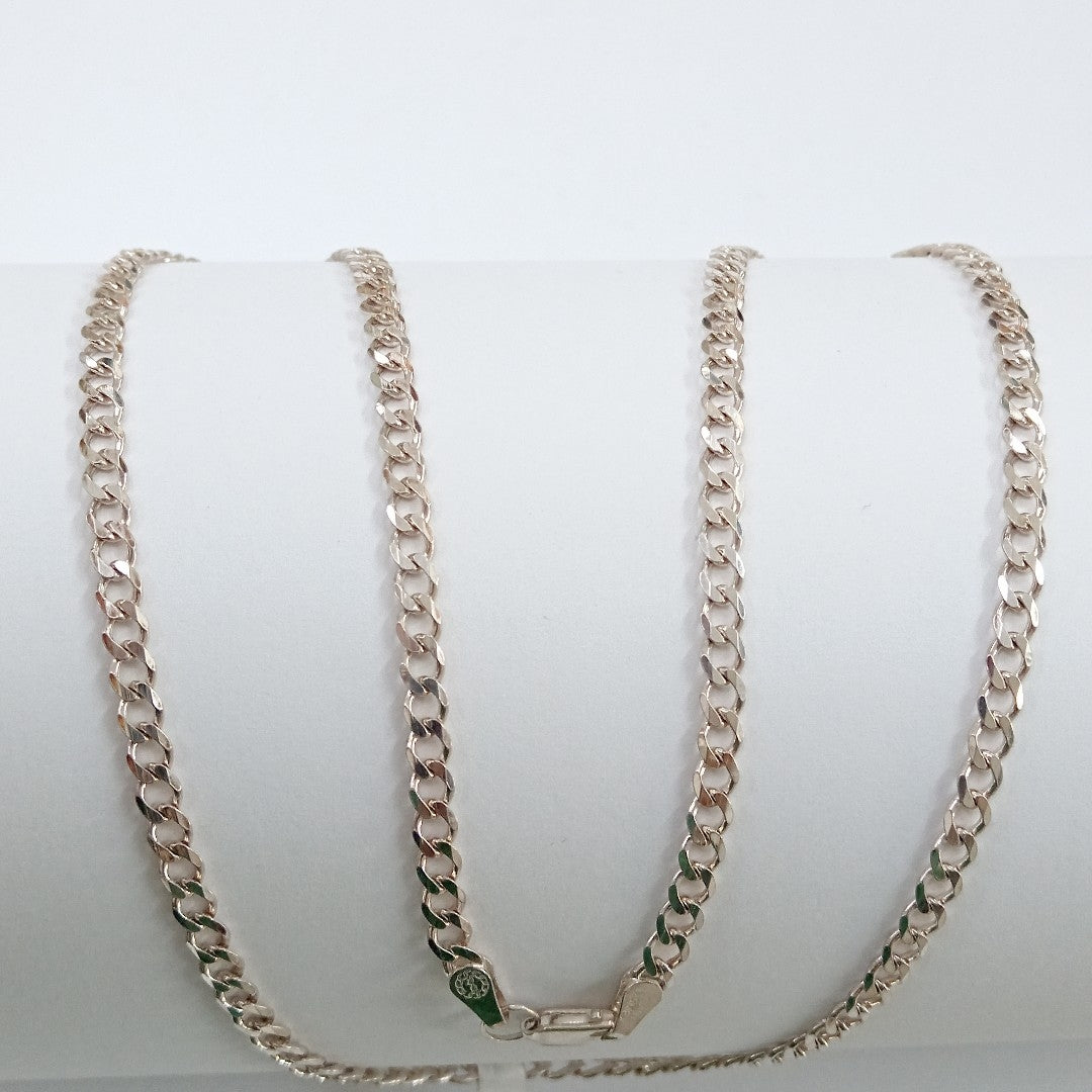 CADENA TEJIDO BARBADO PLATA .925 55 CM 11.8 GR (NUEVO)